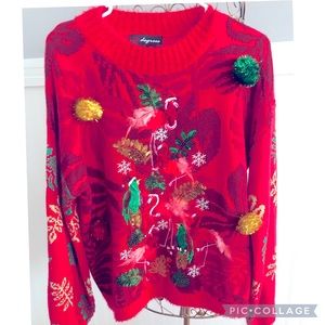 Ugly Christmas flamingo sweater